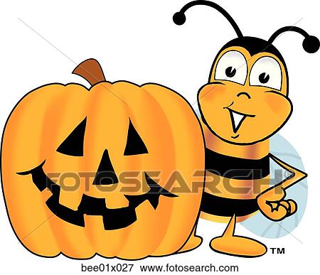 bee with pumpkin View Large Clip Art Graphic Clip Art - bee with pumpkin. Fotosearch