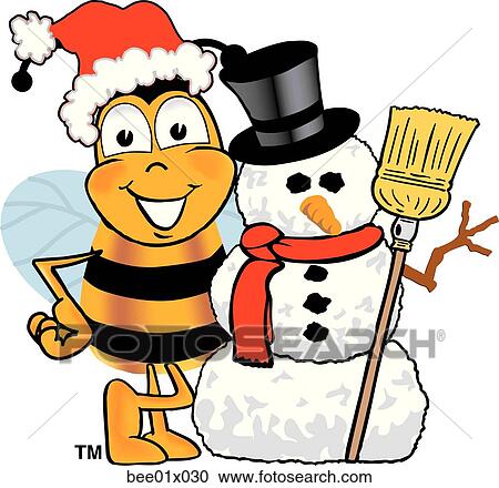 bee with snowman View Large Clip Art Graphic Clipart - bee with snowman. Fotosearch