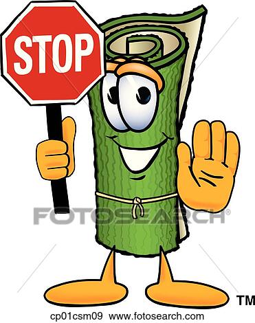 Clip Art - carpet holding stop sign. Fotosearch