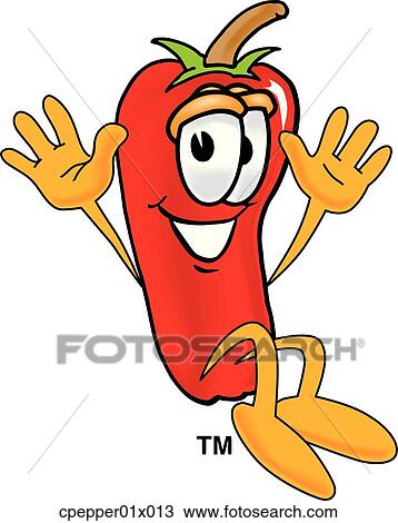 Clipart - chili pepper jumping. Fotosearch