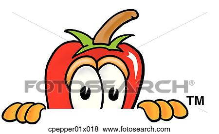 Clip Art - chili pepper peaking over. Fotosearch