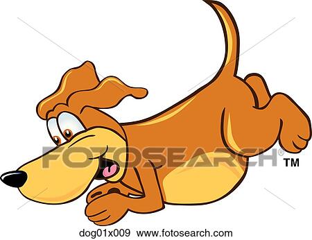 Clip Art - Dog diving. Fotosearch