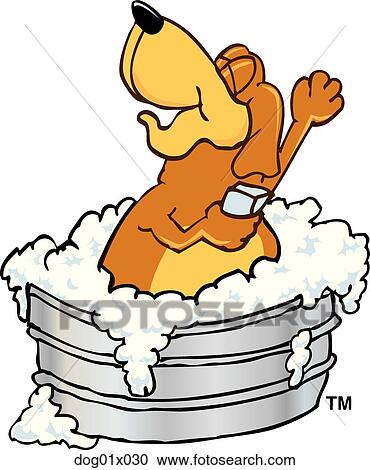 Clipart - Dog in bath 1. Fotosearch