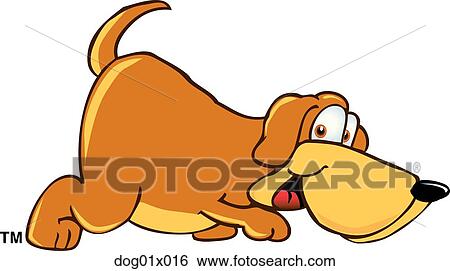 Clip Art - Dog sniffing. Fotosearch