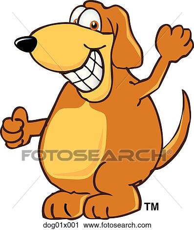 Clipart - Dog waving. Fotosearch
