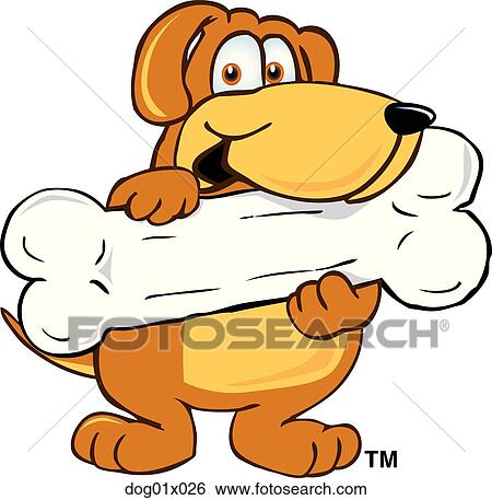 Clip Art - Dog with bone. Fotosearch