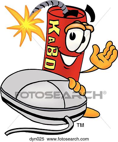 Clipart - dynamite and mouse. Fotosearch