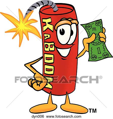 Clip Art - dynamite with money. Fotosearch