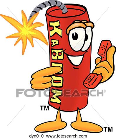 Clipart - dynamite with phone. Fotosearch