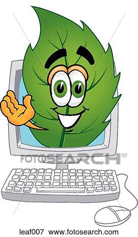 Leaf in computer View Large Clip Art Graphic Clip Art - Leaf in computer. Fotosearch