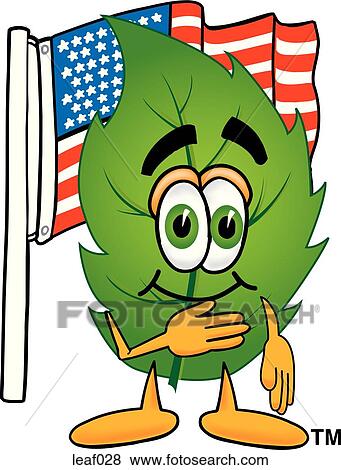 Leaf with flag View Large Clip Art Graphic Clip Art - Leaf with flag. Fotosearch