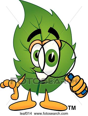 Clipart - Leaf with magnifying glass. Fotosearch