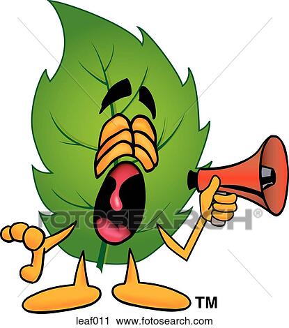 Leaf with megaphone View Large Clip Art Graphic Clipart - Leaf with megaphone. Fotosearch