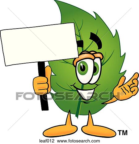 Leaf with sign View Large Clip Art Graphic Clipart - Leaf with sign. Fotosearch