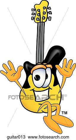 Clipart - Guitar jumping. Fotosearch