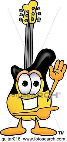Clip Art - Guitar pointing to side. Fotosearch
