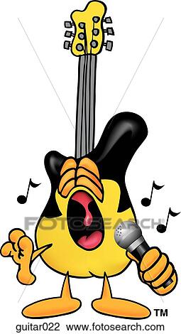 Guitar singing View Large Clip Art Graphic Clipart - Guitar singing. Fotosearch