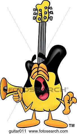 Clipart - Guitar with megaphone. Fotosearch