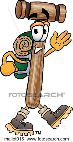Clipart - Mallet hiking. Fotosearch