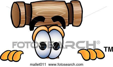 Clipart - Mallet peaking over. Fotosearch