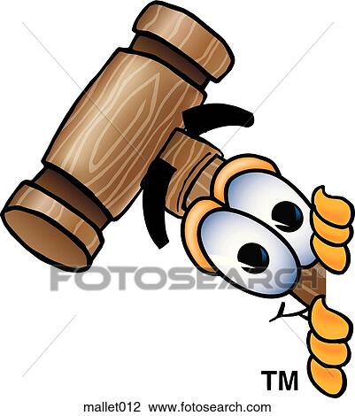 Mallet peaking sideways View Large Clip Art Graphic Clipart - Mallet peaking sideways. Fotosearch