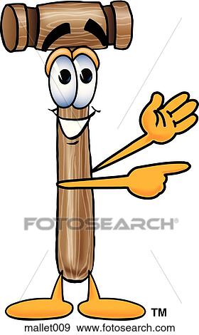 Mallet pointing to side View Large Clip Art Graphic Clip Art - Mallet pointing to side. Fotosearch