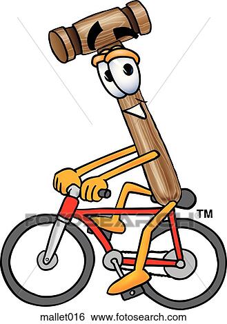 Mallet riding bike View Large Clip Art Graphic Clip Art - Mallet riding bike. Fotosearch