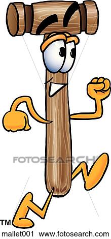 Clipart - Mallet running. Fotosearch
