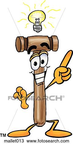 Mallet with bright idea View Large Clip Art Graphic Clipart - Mallet with bright idea. Fotosearch