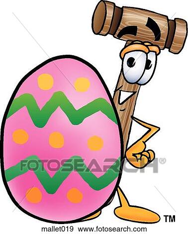 Clip Art - Mallet with easter egg. Fotosearch