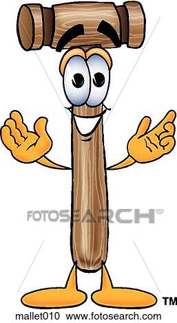 Clipart - Mallet with hands out. Fotosearch