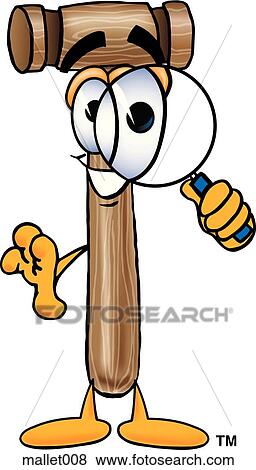 Mallet with magnifying glass View Large Clip Art Graphic Clip Art - Mallet with magnifying glass. Fotosearch