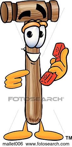 Mallet with phone View Large Clip Art Graphic Clip Art - Mallet with phone. Fotosearch