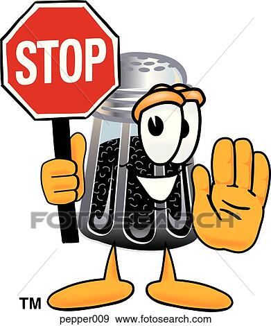 Pepper holding stop sign View Large Clip Art Graphic Clip Art - Pepper holding stop sign. Fotosearch