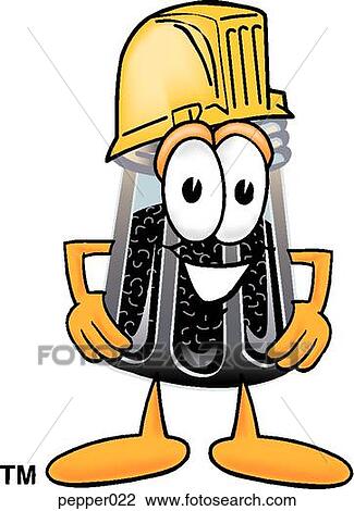 Clipart - Pepper with hard hat. Fotosearch