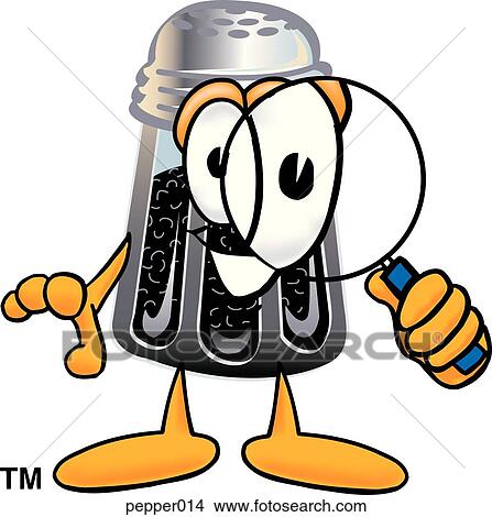 Pepper with magnifying glass View Large Clip Art Graphic Clipart - Pepper with magnifying glass. Fotosearch