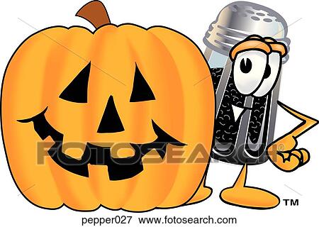 Clip Art - Pepper with pumpkin. Fotosearch