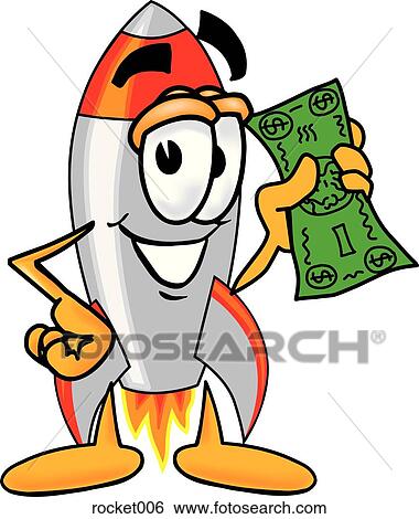 Clip Art - Rocket with money. Fotosearch