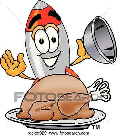 Clip Art - Rocket with turkey. Fotosearch