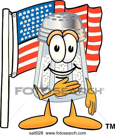 Clip Art - Salt with flag. Fotosearch
