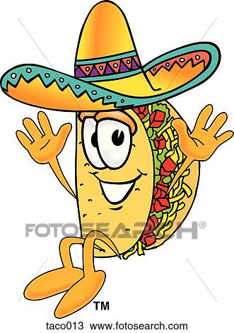 Clipart - taco jumping. Fotosearch