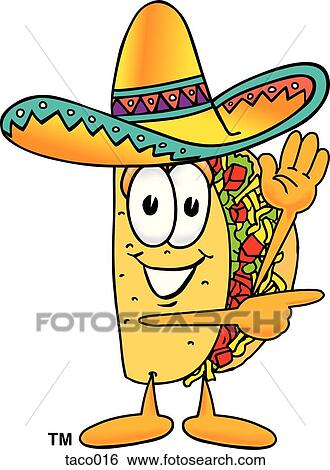 Clip Art - taco pointing to side. Fotosearch