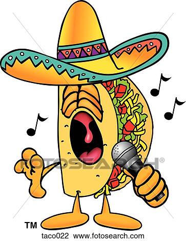 taco singing View Large Clip Art Graphic Clipart - taco singing. Fotosearch