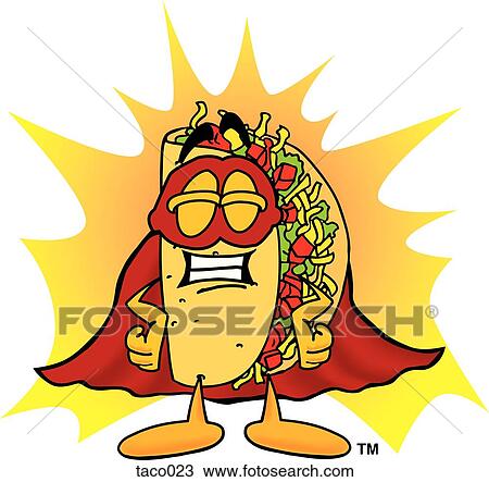 taco super hero View Large Clip Art Graphic Clipart - taco super hero. Fotosearch
