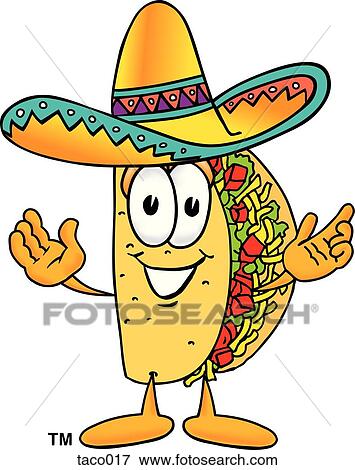 Clip Art - taco with hands out. Fotosearch
