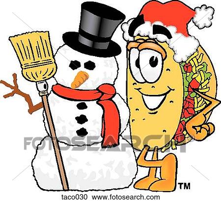 taco with snowman View Large Clip Art Graphic Clipart - taco with snowman. Fotosearch