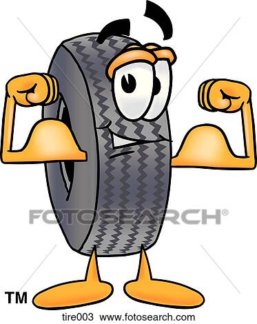 Tire flexing muscles View Large Clip Art Graphic Clipart - Tire flexing muscles. Fotosearch