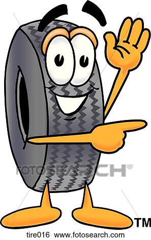 Clip Art - Tire pointing to side. Fotosearch
