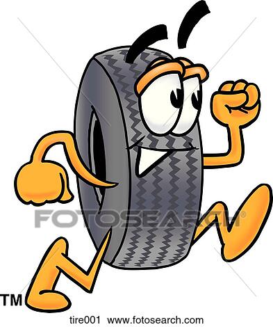 Clipart - Tire running. Fotosearch