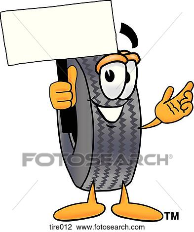 Clipart - Tire with sign. Fotosearch
